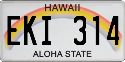 HI license plate EKI314