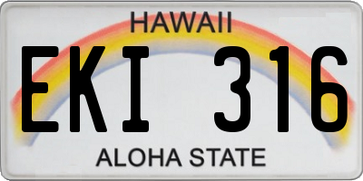 HI license plate EKI316