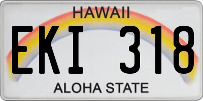 HI license plate EKI318