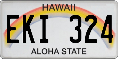 HI license plate EKI324