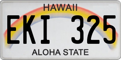 HI license plate EKI325