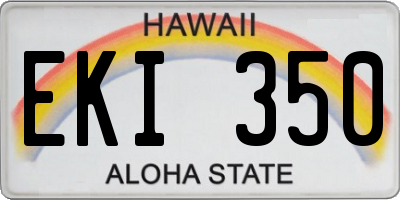 HI license plate EKI350