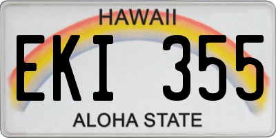 HI license plate EKI355