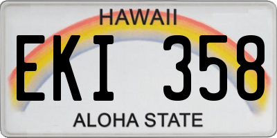 HI license plate EKI358