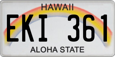 HI license plate EKI361