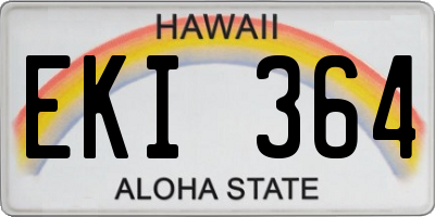 HI license plate EKI364