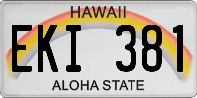 HI license plate EKI381