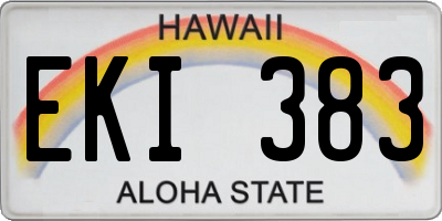 HI license plate EKI383