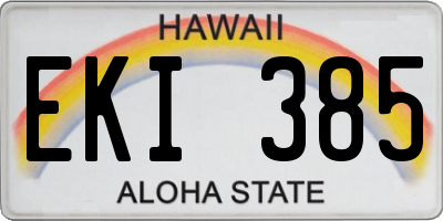 HI license plate EKI385
