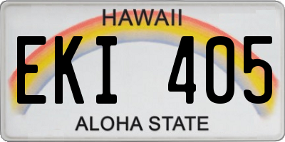 HI license plate EKI405