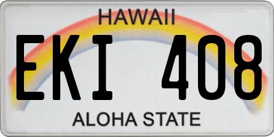 HI license plate EKI408