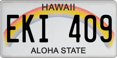 HI license plate EKI409
