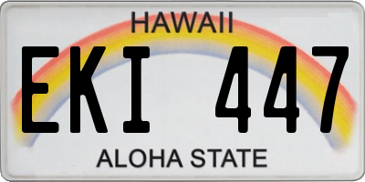 HI license plate EKI447