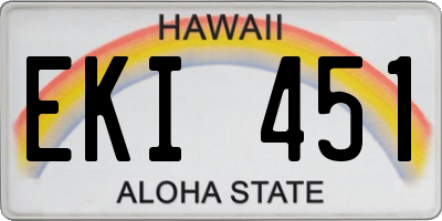 HI license plate EKI451