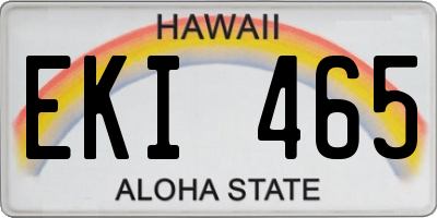 HI license plate EKI465