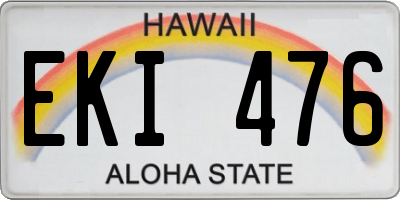 HI license plate EKI476