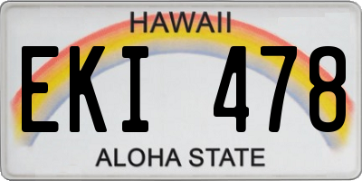 HI license plate EKI478
