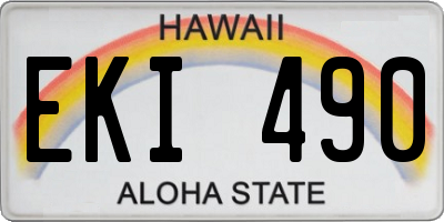 HI license plate EKI490