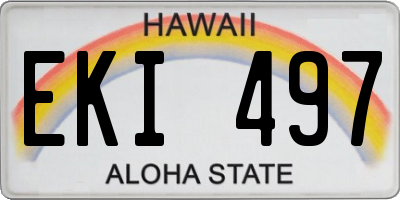 HI license plate EKI497