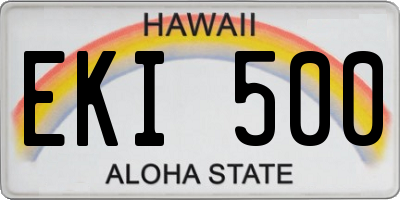 HI license plate EKI500