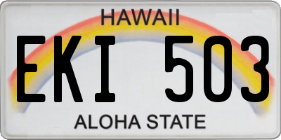 HI license plate EKI503