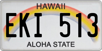 HI license plate EKI513