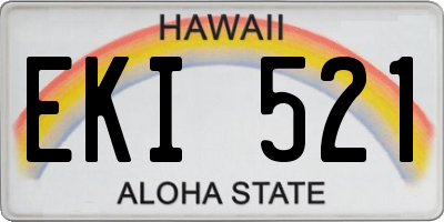 HI license plate EKI521
