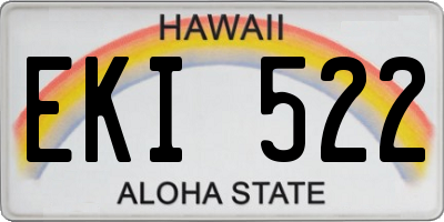 HI license plate EKI522