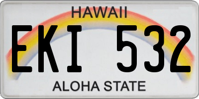 HI license plate EKI532