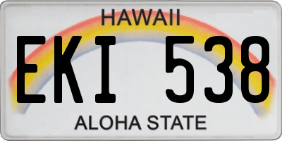 HI license plate EKI538