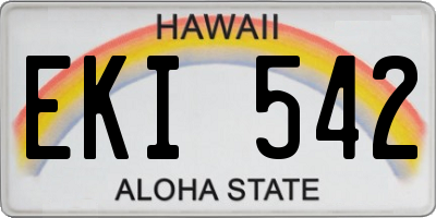 HI license plate EKI542