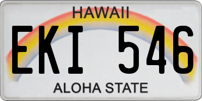 HI license plate EKI546