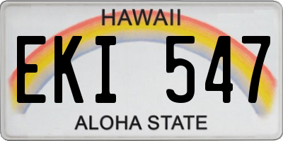 HI license plate EKI547