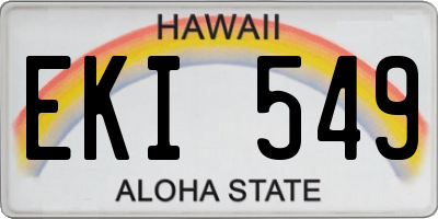 HI license plate EKI549