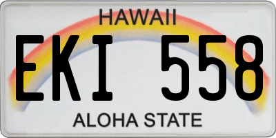 HI license plate EKI558