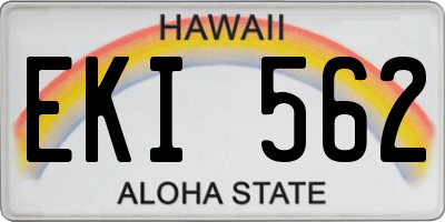 HI license plate EKI562