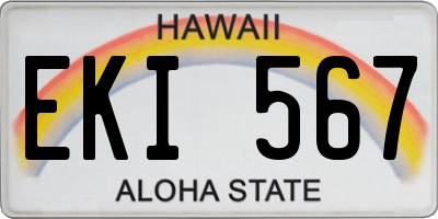 HI license plate EKI567