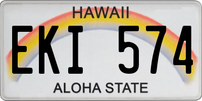 HI license plate EKI574