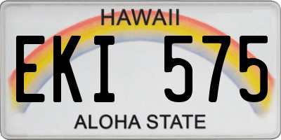 HI license plate EKI575