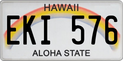 HI license plate EKI576