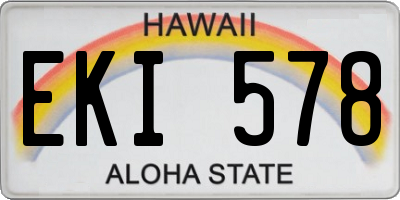 HI license plate EKI578