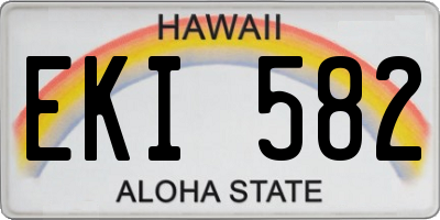 HI license plate EKI582