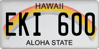 HI license plate EKI600