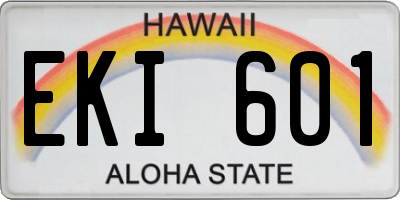 HI license plate EKI601