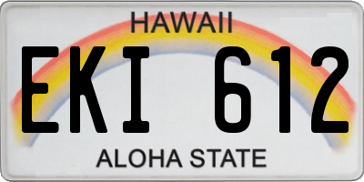HI license plate EKI612