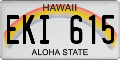 HI license plate EKI615