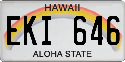HI license plate EKI646