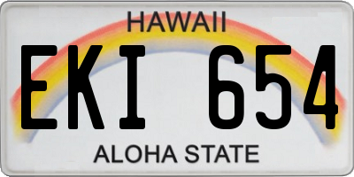 HI license plate EKI654