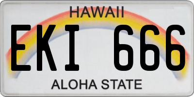 HI license plate EKI666