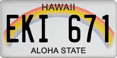 HI license plate EKI671